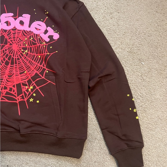 Sp5der Authentic Brown Men’s Hoodie Sweatshirt Medium Brand New - Picture 2 of 8